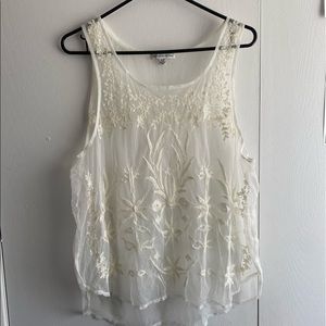 American Eagle white lace tunic